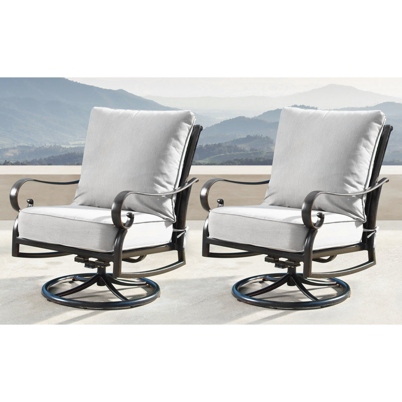 Canora Grey Mccoin Swivel Patio Chair with Cushions Wayfair